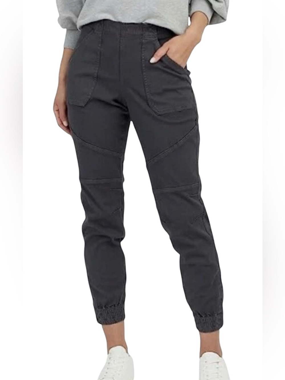 Spanx Stretch Twill Cargo Jogger Washed Black Size L